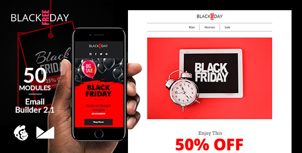 BlackFreeDay Email Template + Online Builder 2.1