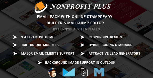 Nonprofit Plus - Email Pack With Online StampReady & Mailchimp Editors