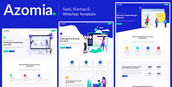 Azomia – Responsive Bootstrap 4 SaaS, Startup & WebApp Multi-purpose Template