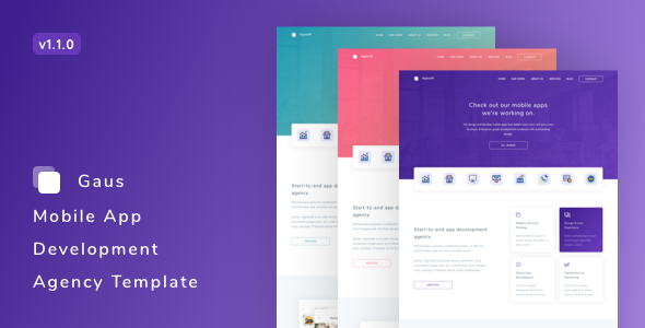 Gaus - Mobile App Development Agency Template