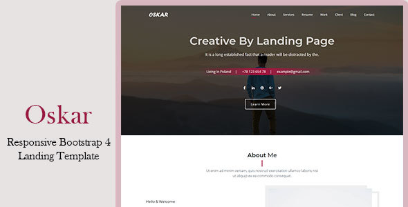 Oskar - Responsive Bootstrap 4 Landing Template