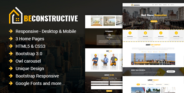 Be Constructive - One Page Construction HTML Template