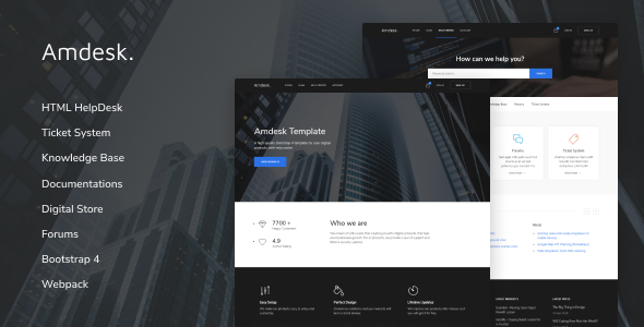 Amdesk - HelpDesk and Knowledge Base HTML template