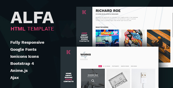 Alfa - Personal Portfolio and Virtual Business Card
