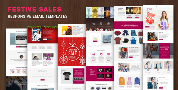 Festive Sales - Responsive Email Template with Online StampReady & Mailchimp Editors