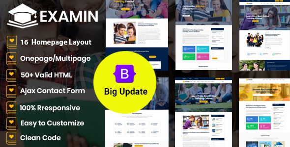 Examin - Education and LMS Template