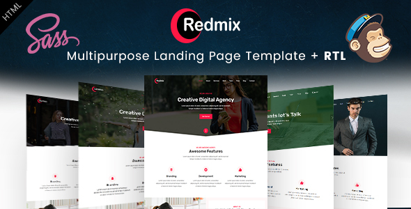 Redmix- Creative Digital Agency Landing Page HTML Templates