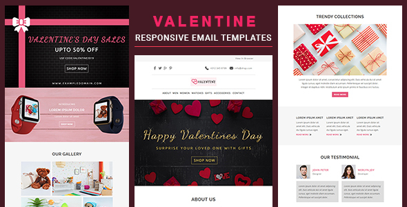 Valentine - Responsive Email Template With Online StampReady & Mailchimp Editors