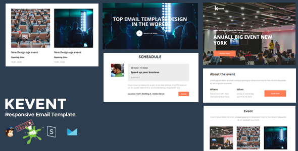 KEVENT - Best Responsive Event Email Template + Online Stampready Builder