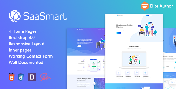 SaasMart - Agency, Saas, Web Application HTML5 Template