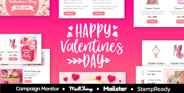 Valentine - Responsive Email Template 30+ Modules - StampReady + Mailster & Mailchimp