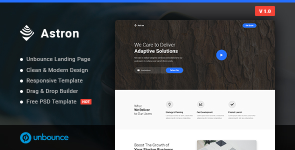 Astron - Business Unbounce Landing Page Template