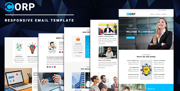 Corp - Responsive Email Template with Online StampReady & Mailchimp Editors