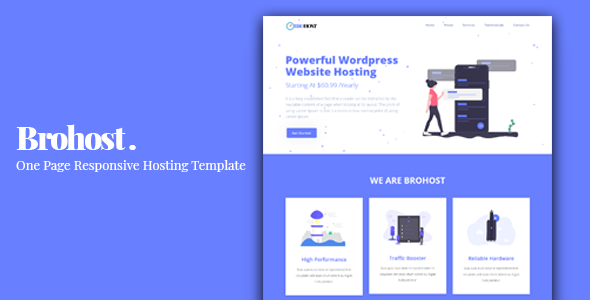 Brohost - One Page Responsive Hosting Template