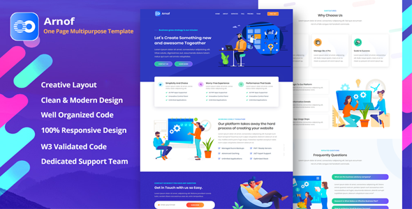 Arnof - OnePage Business Corporate & Startup Template