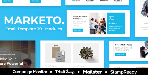Marketo - Multipurpose Responsive Email Template 30+ Modules - StampReady + Mailster & Mailchimp