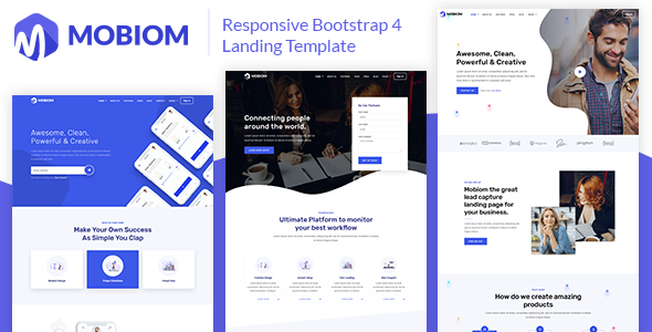 Mobiom – Responsive Bootstrap 4 Landing Template