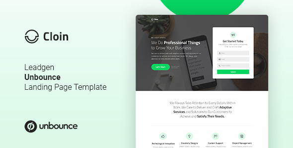 Cloin - Business Unbounce Landing Page Template