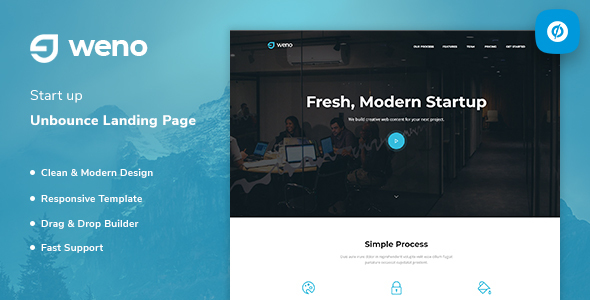 Weno - Startup Unbounce Landing Page Template