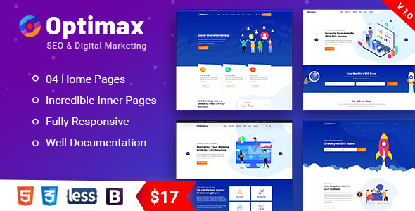 Optimax - SEO & Digital Marketing Agency Bootstrap 4 Template