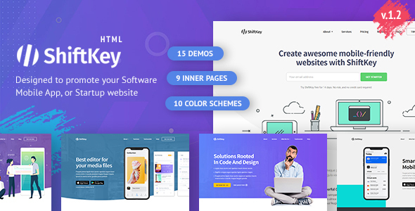 ShiftKey - Software & Startup Premium Landing Page Template