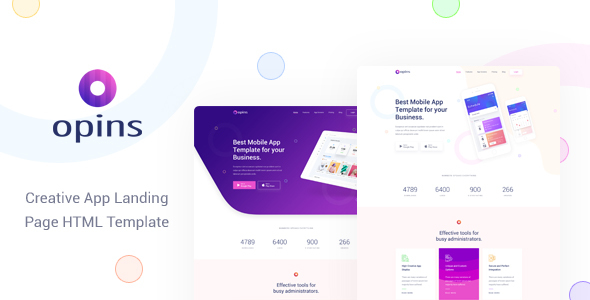 Opins - Creative App Landing Page HTML Template