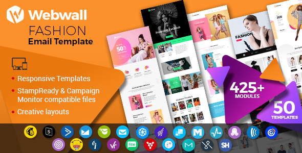 Webwall - Fashion Responsive Email Template + StampReady & CampaignMonitor compatible files