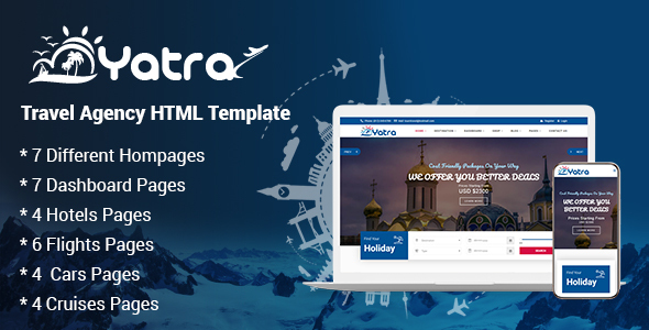 Yatra - Travel and Tour Booking Agency HTML Template