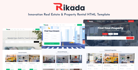 Rikada - Multipurpose Real Estate HTML5 Template