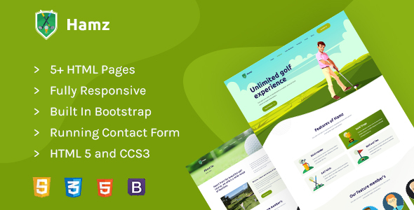 Hamz - Golf and Sport HTML template