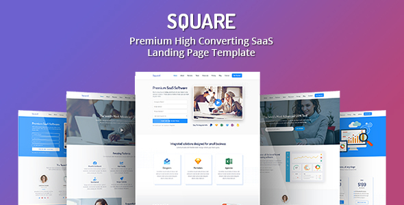 Square - Premium High Converting SaaS Landing Page Template