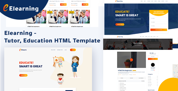 Elearning - Tutor, Education HTML Template