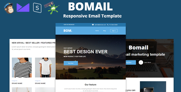 BOMAIL - Best Responsive Email Template + Online Stampready Builder