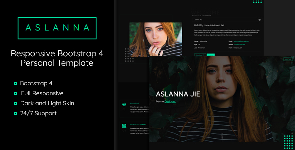 Aslanna | Responsive Bootstrap 4 Personal Template