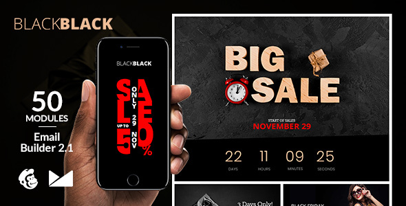 Black Black Friday Email Template + Online Builder 2.1