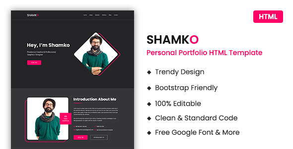 Shamko – Personal Portfolio / CV / Resume HTML Template