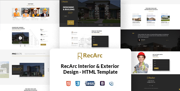 RecArc Interior & Exterior Design - HTML Template