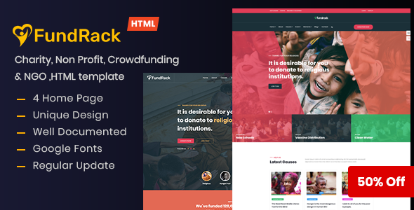 FundRack - Charity HTML Template