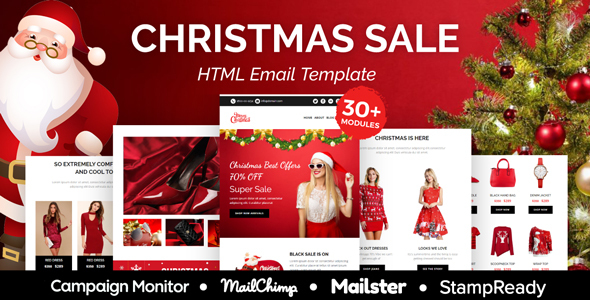 Christmas sale - Multipurpose Responsive Email Template 30+ Modules - Mailster & Mailchimp
