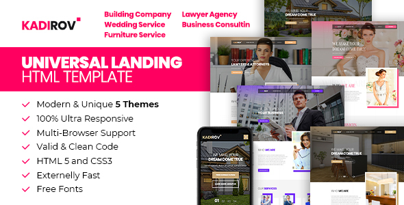 Kadirov - 5 Landing Page Template