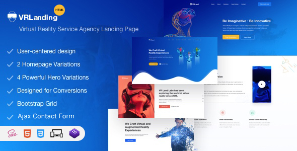 VRLanding - Virtual Reality HTML Template