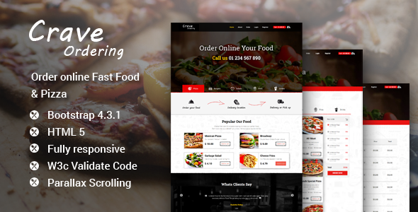 Crave Ordering – Order Online Fast Food & Pizza Template