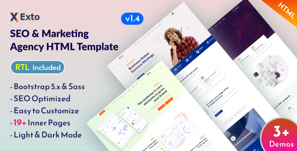 Exto - SEO Marketing Agency Bootstrap 5 Template