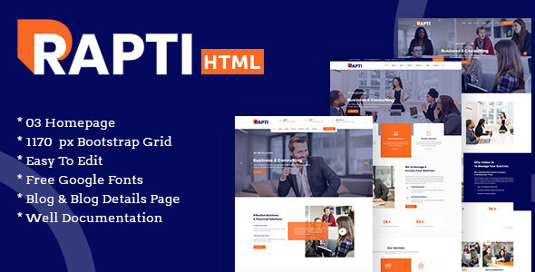 Rapti - Multipurpose Business Digital Corporate agency SEO & Marketing HTML5 Template