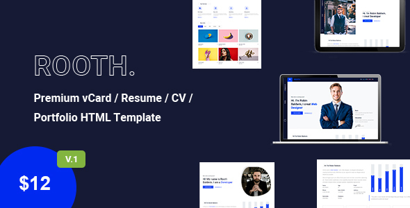 Rooth - Premium vCard / Resume / CV / Portfolio HTML Template