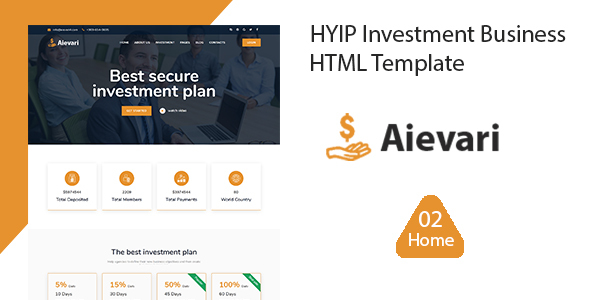 Aievari -  HYIP Investment Business HTML Template