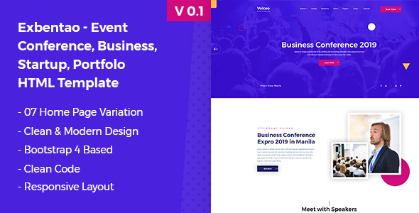 Exbentao- One Page Event & Business Template