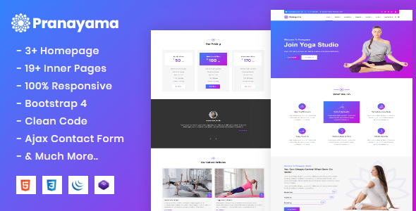 Pranayama - Yoga Studio and Meditation Template