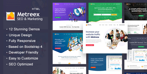 SEO & Digital Marketing Agency  Landing Page Template - Metreex