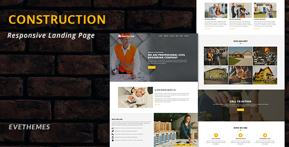 Construction - Multipurpose Responsive HTML Landing Page